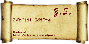 Zöldi Sára névjegykártya